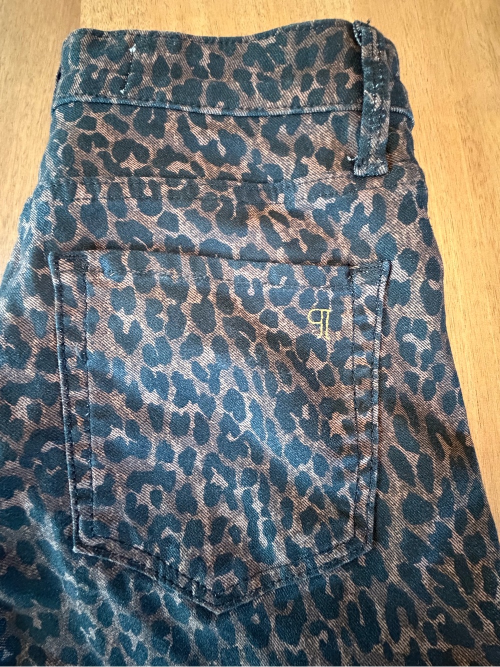 Pilcro High-Rise Wide-Leg Leopard-Print Jeans - Dark Brown & Black - Picture 3 of 5